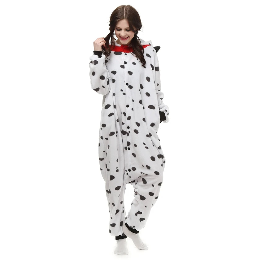 Dalmatian-Inspired Fleece Onesie